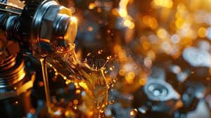 Amber cutting oil coating gear teeth