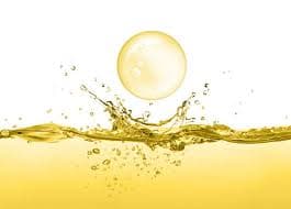 Golden oil splashing